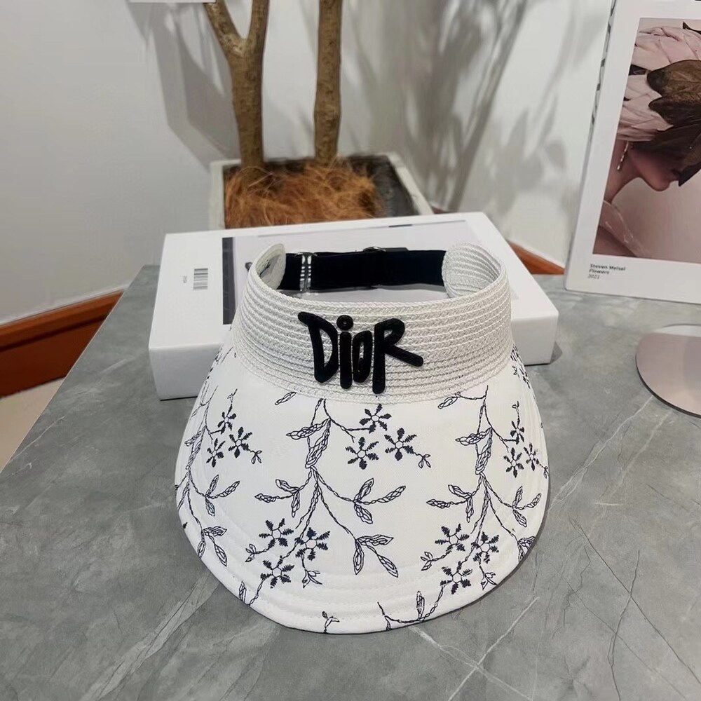 Dior Floral Print White Sun Visor